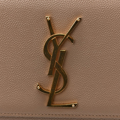 Saint Laurent Grain De Poudre Small Monogram Kate Satchel Dark Beige 11 of 14