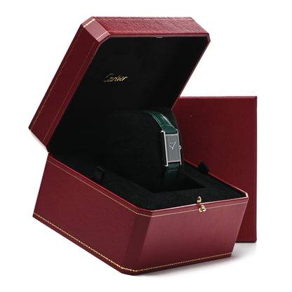 Cartier Stainless Steel Alligator 25mm Must de Cartier Tank Quartz Watch Green 5 of 5