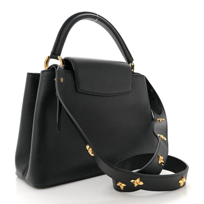 Louis Vuitton Taurillon Mechanical Flowers Smile Capucines PM Black 2 of 12