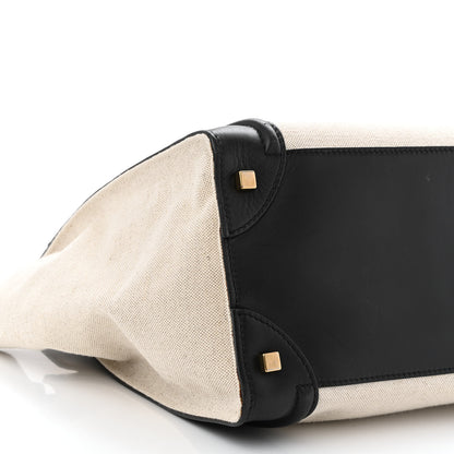 Celine Natural Canvas Smooth Calfskin Mini Luggage Cream 9 of 10