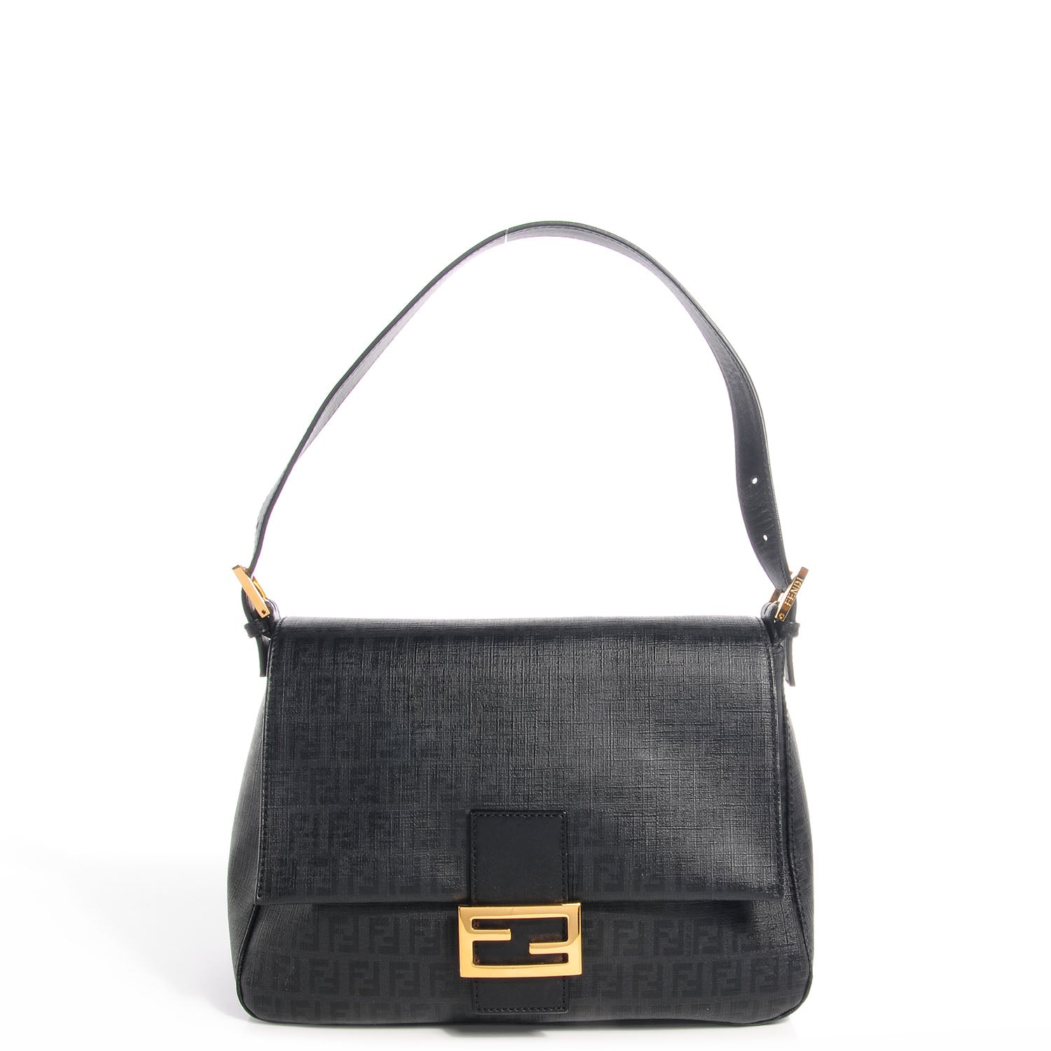 Fendi Zucchino Spalmati Vitello Mama Baguette Black 3 of 9