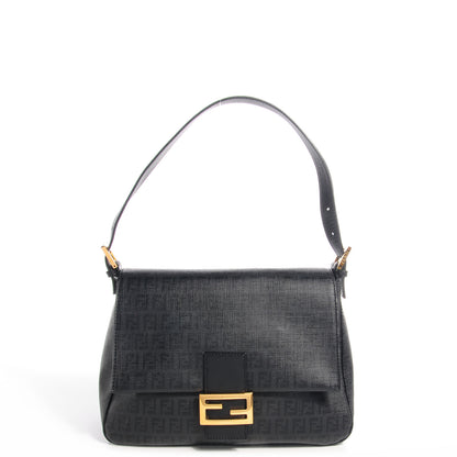 Fendi Zucchino Spalmati Vitello Mama Baguette Black 3 of 9