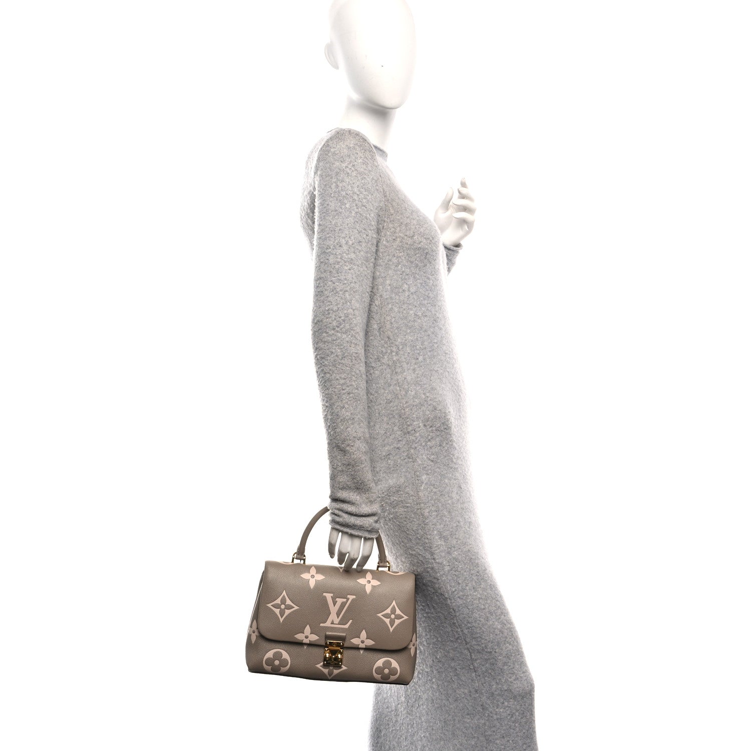 Louis Vuitton Empreinte Monogram Giant Madeleine MM Dove Grey Beige 2 of 10