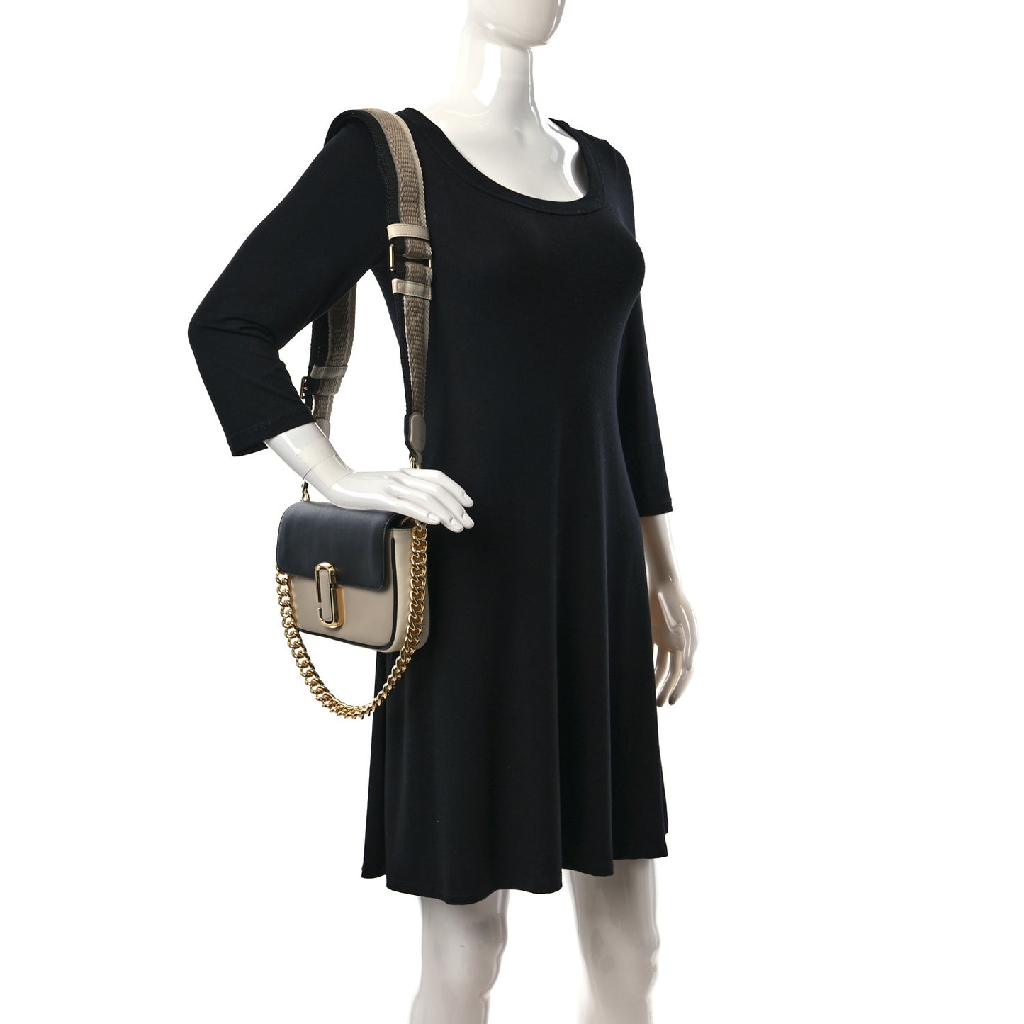 Calfskin The J Marc Shoulder Bag Greige Multicolor