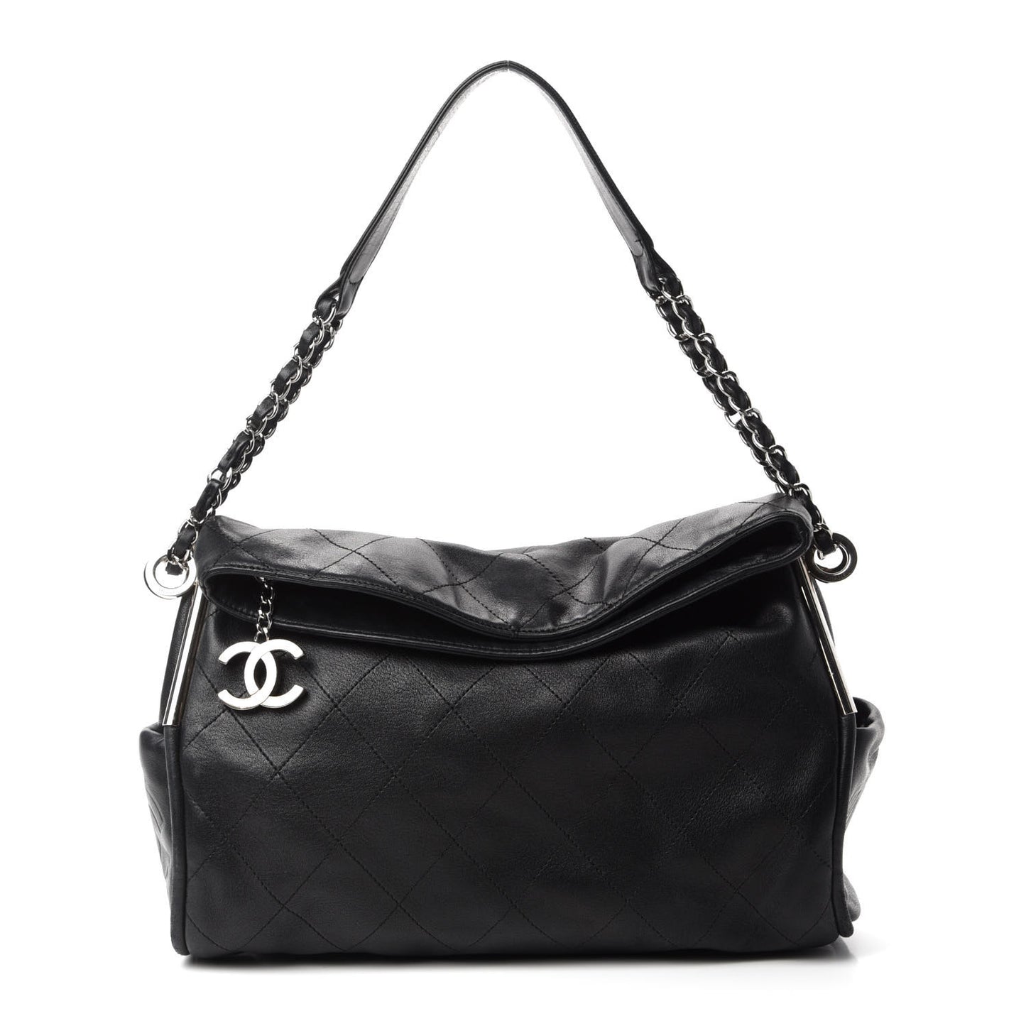 Lambskin Stitched Medium Ultimate Soft Tote Black