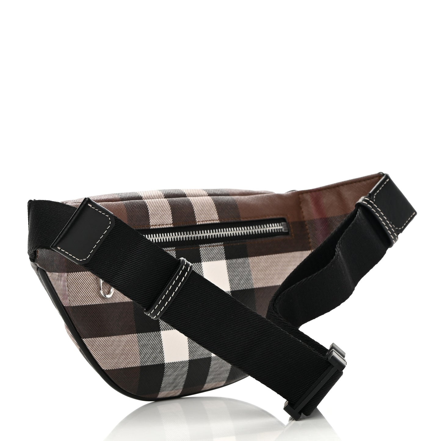 E-canvas Check Bum Bag Dark Birch Brown