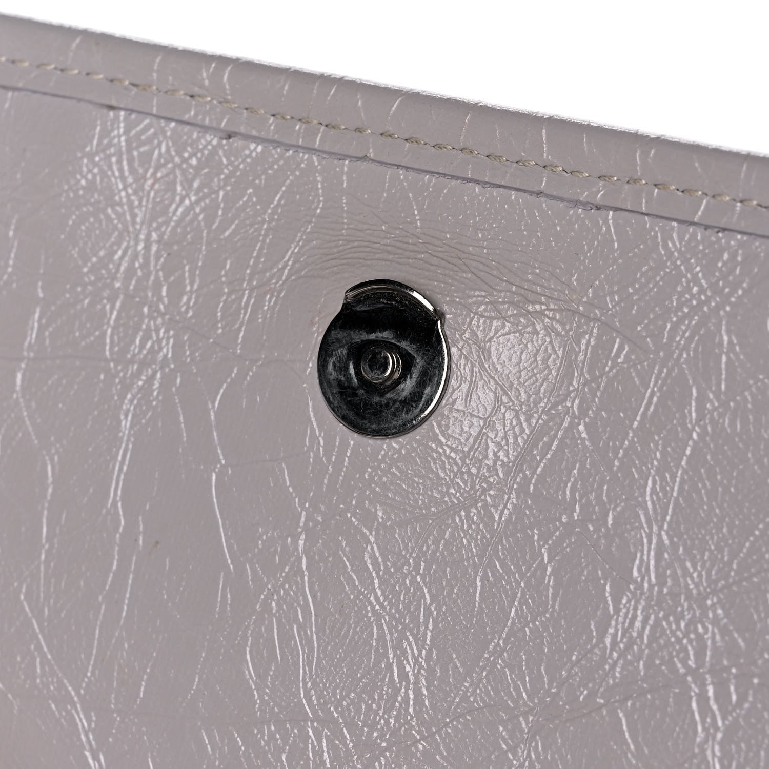 Saint Laurent Crinkled Calfskin Matelasse Monogram Niki Chain Wallet Granite 10 of 12