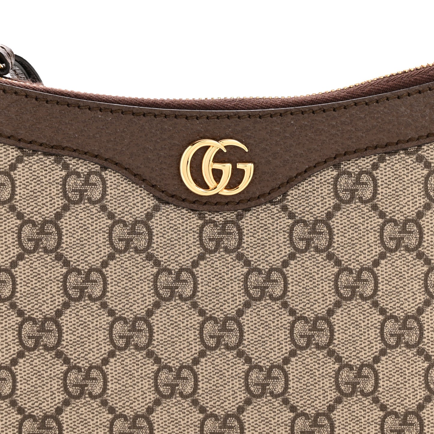 GG Supreme Monogram Textured Dollar Calfskin Small Ophidia Hobo Beige Ebony New Acero