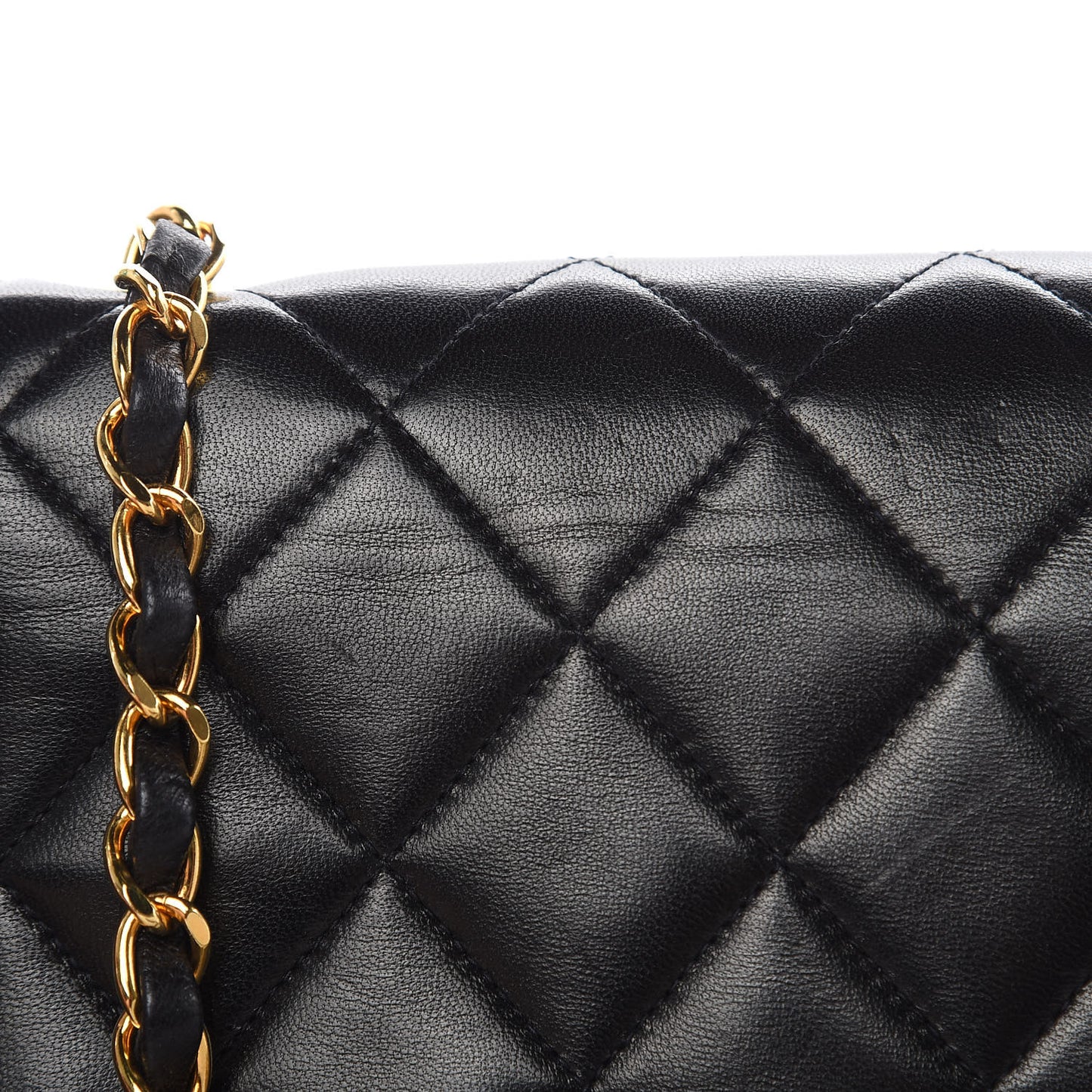 Lambskin Quilted Small Single Flap Black
