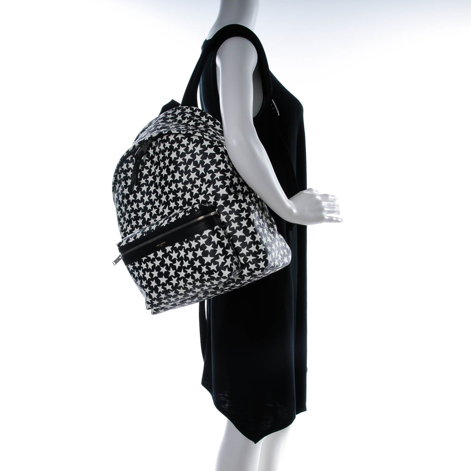 Saint Laurent Calfskin Star Print Hunting Backpack Black White 2 of 8