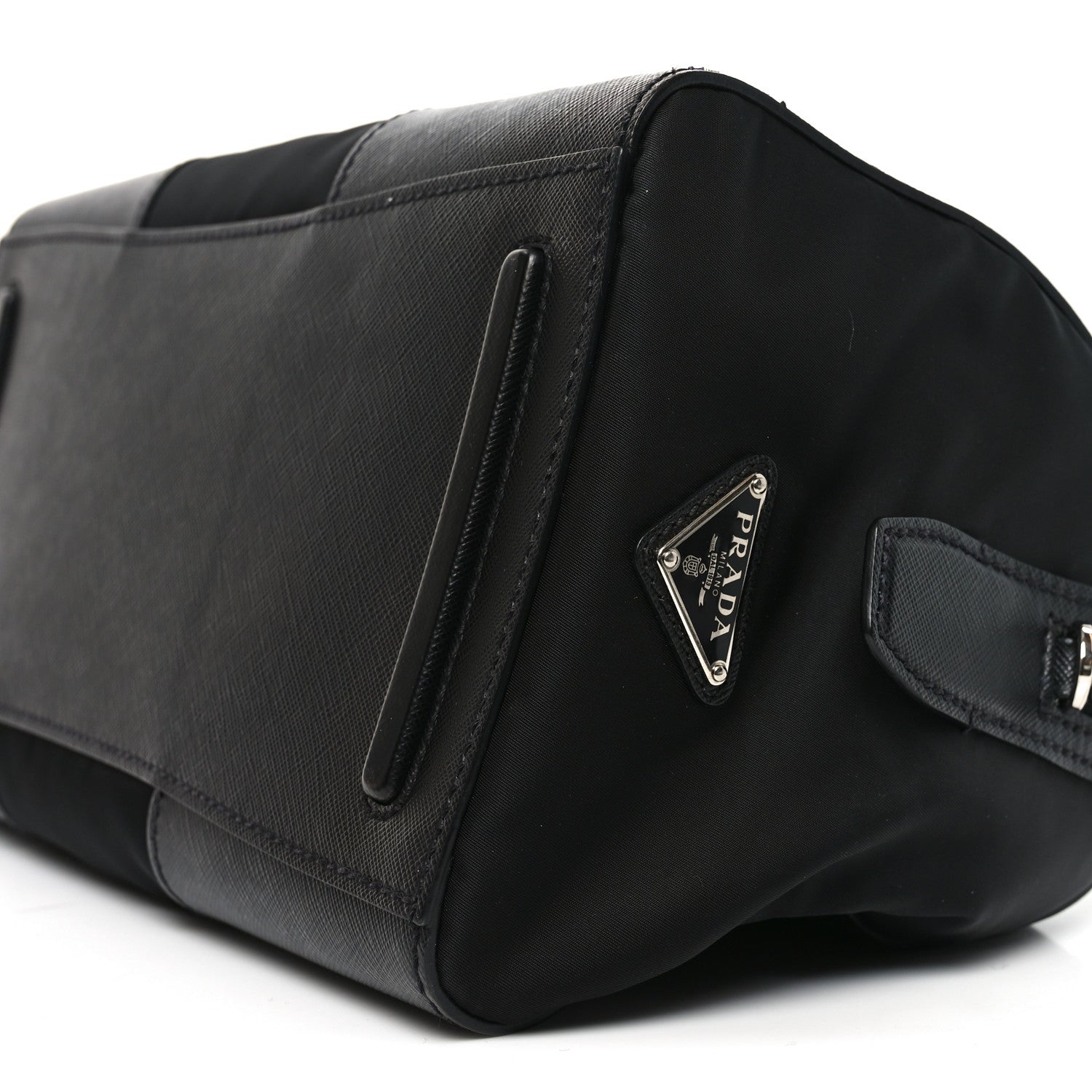 Prada Nylon Saffiano Top Handle Bag Black 9 of 9