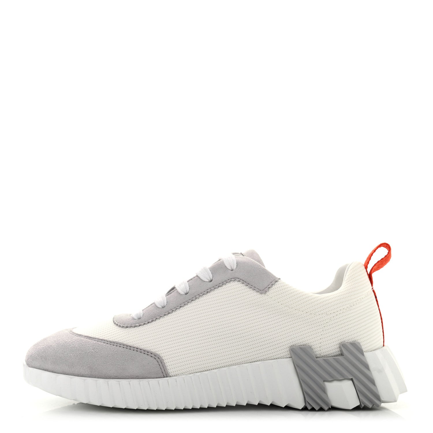 Hermes Technical Canvas Suede Bouncing Sneakers 37 White Multicolor 1 of 8