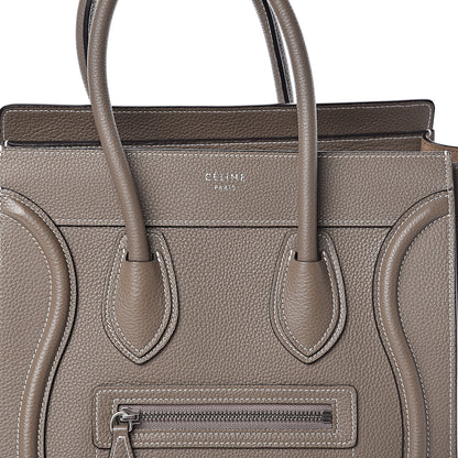 Celine Drummed Calfskin Micro Luggage Souris 9 of 9