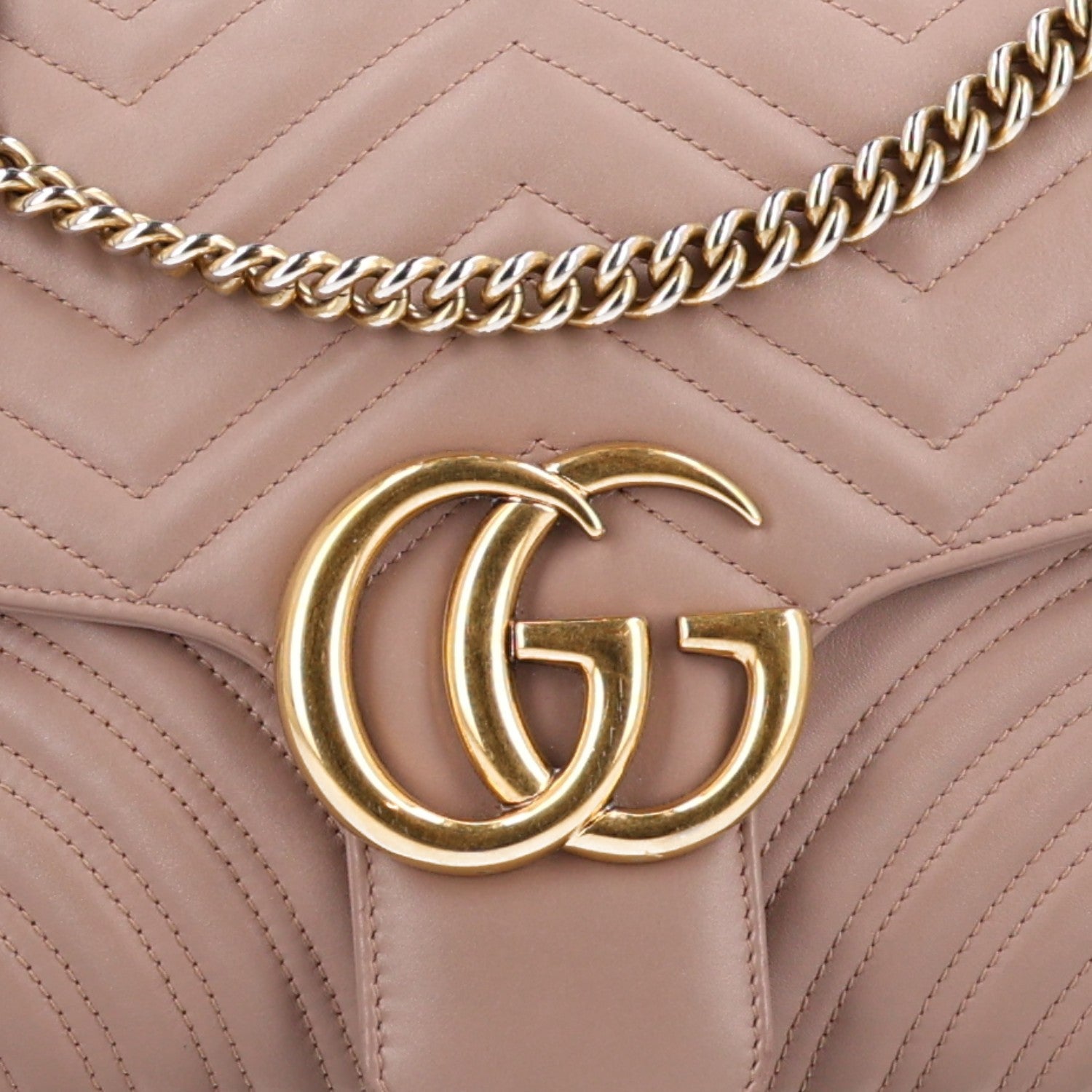 Gucci Calfskin Matelasse Medium GG Marmont Shoulder Bag Porcelain Rose 8 of 10