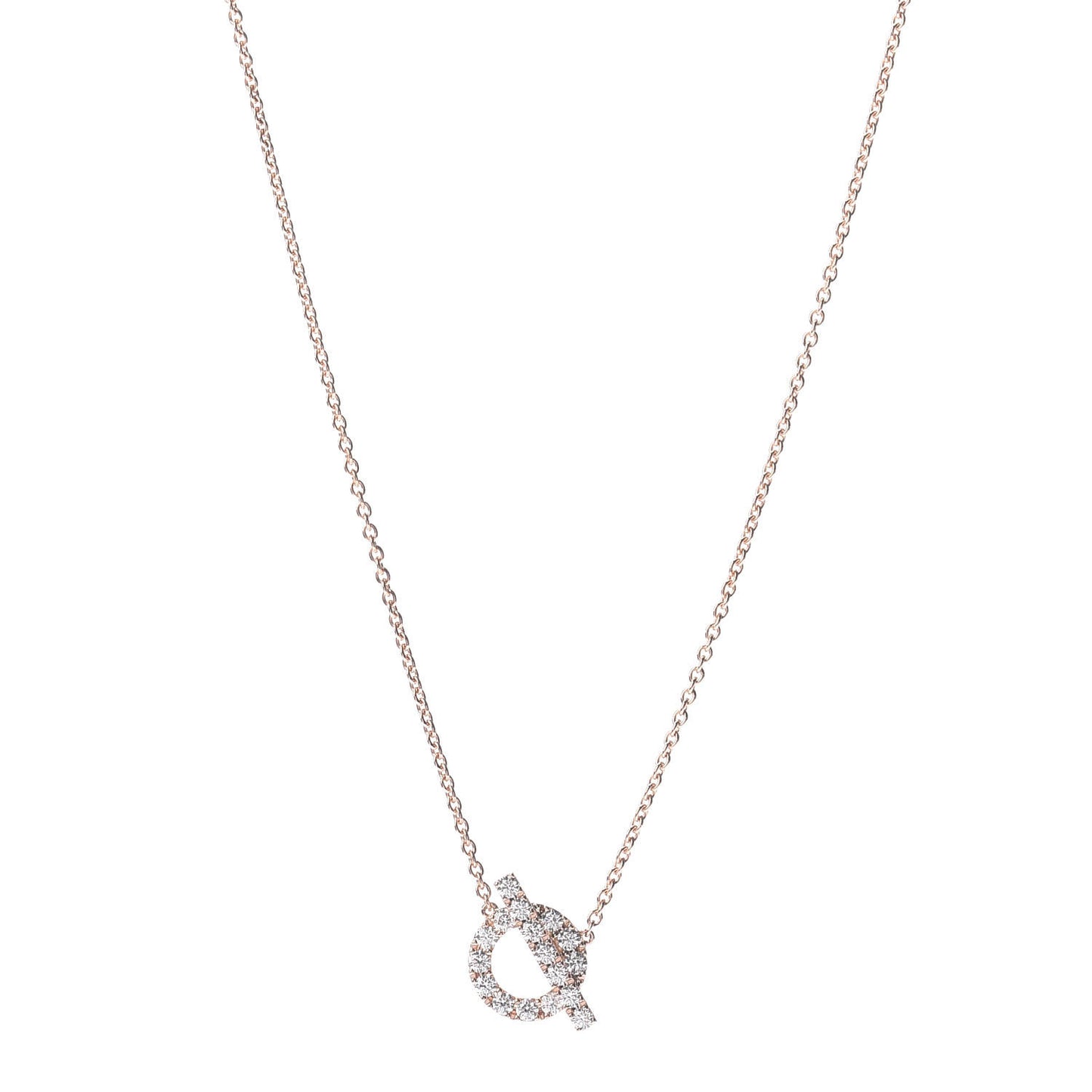 18K Rose Gold Diamond Finesse Pendant Necklace