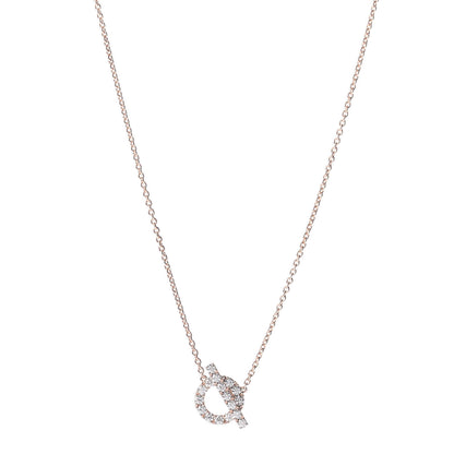 Hermes 18K Rose Gold Diamond Finesse Pendant Necklace 1 of 5