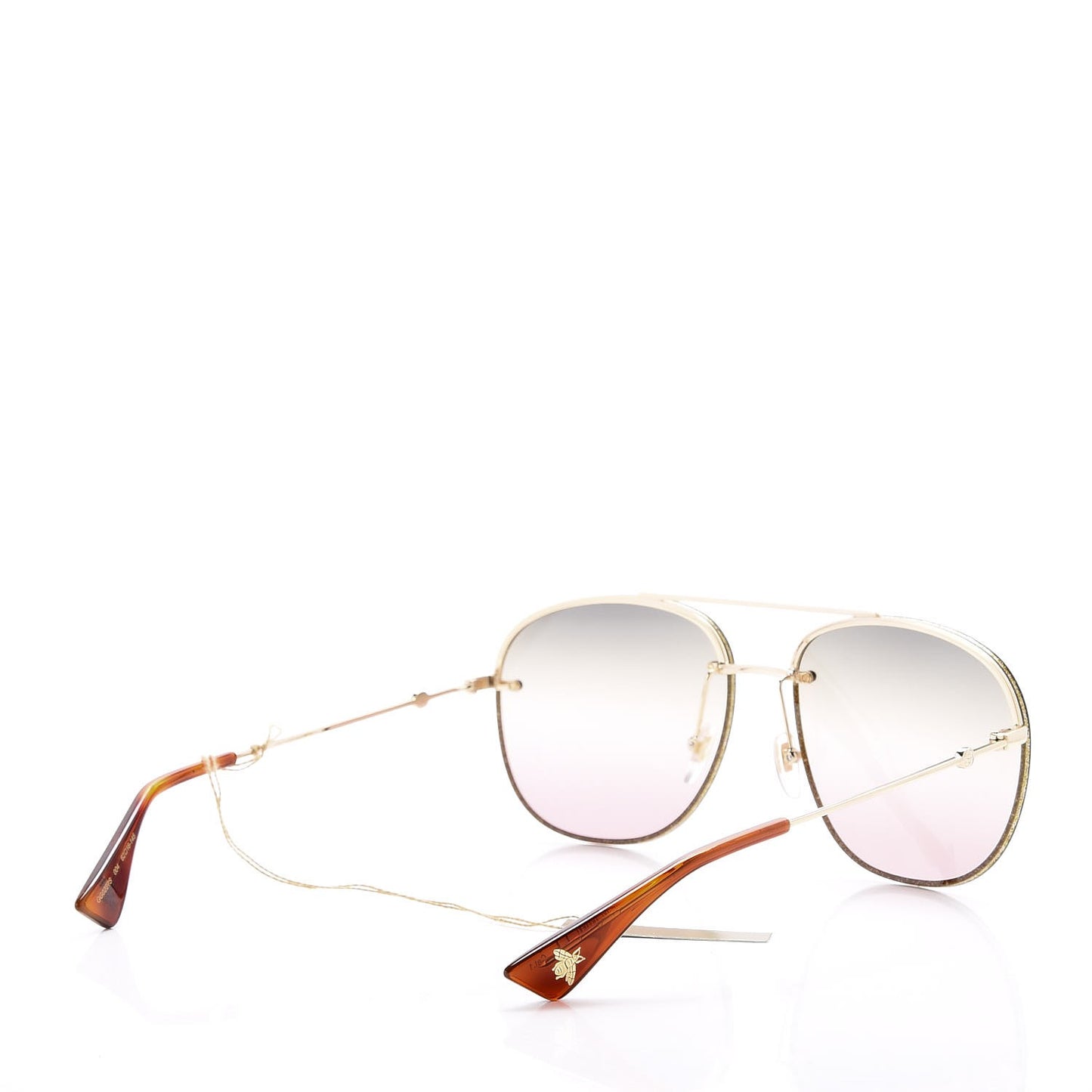 Metal Glitter Aviator Sunglasses G0227S Gold