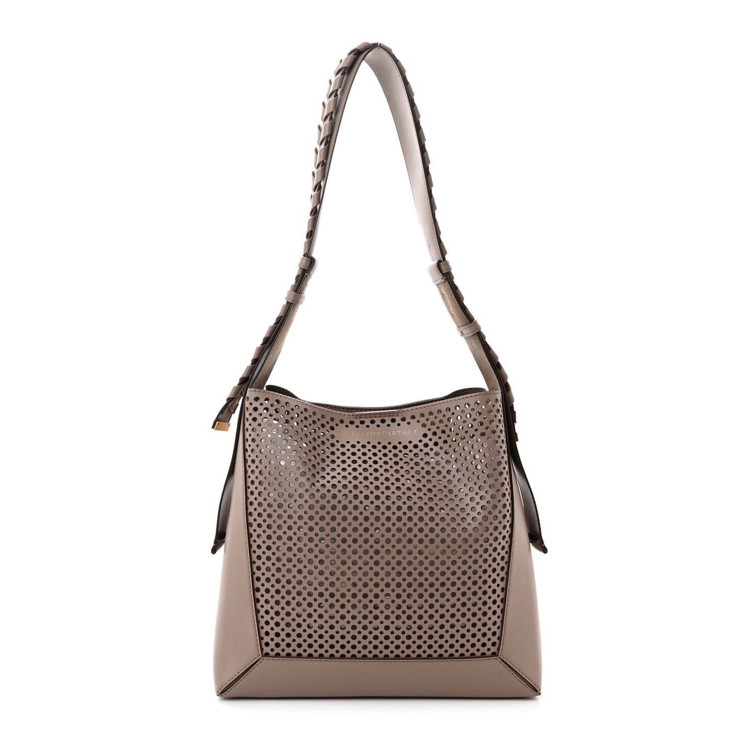 Alter Nappa Perforated Braided Shoulder Bag Brown Dark Beige