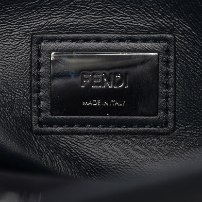 Fendi Vitello Seta Snakeskin Shiny Nappa Monster Eyes Medium Peekaboo Iconic Satchel Blue Notte Roccia 7 of 8