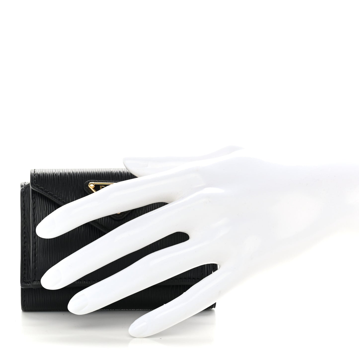Vitello Move Metal Small Tri-Fold Wallet Black