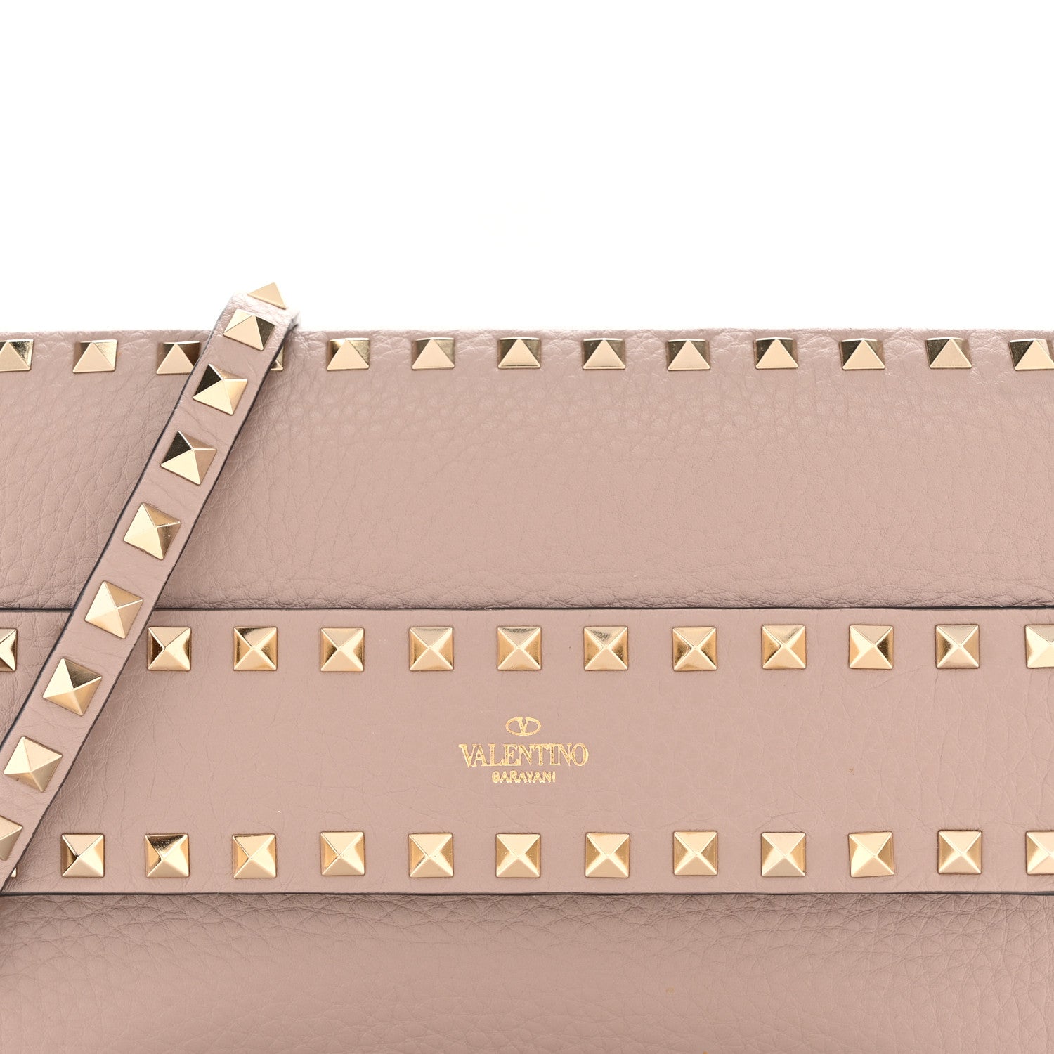 Valentino Garavani Pebbled Calfskin Rockstud Side Slip Crossbody Poudre 7 of 10