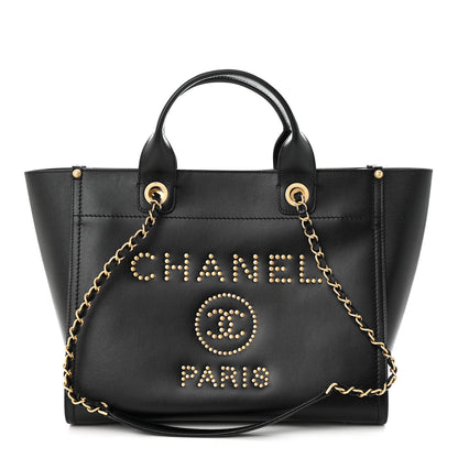 Chanel Caviar Small Studded Deauville Tote Black 1 of 10