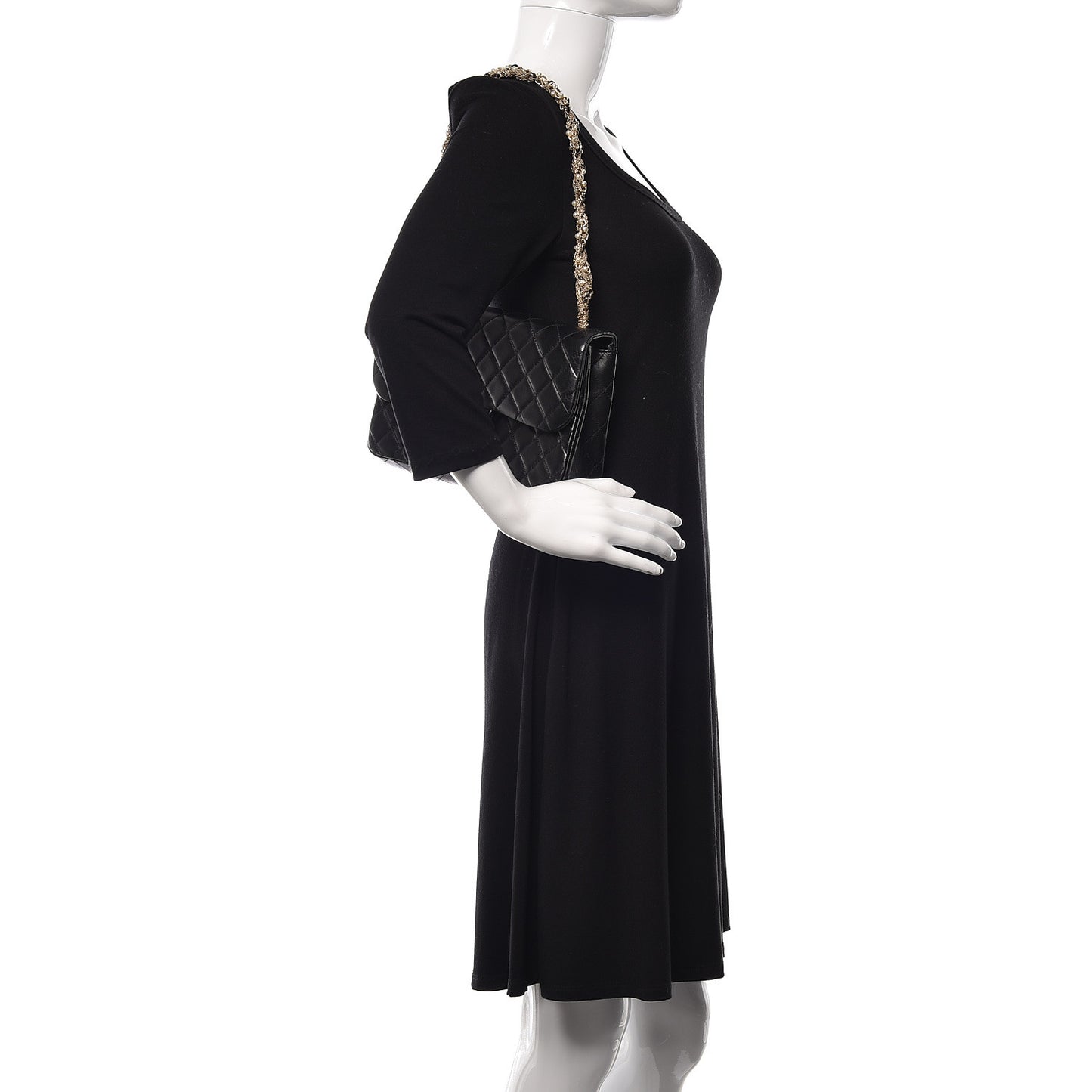 Lambskin Quilted Medium Westminster Pearl Flap Black