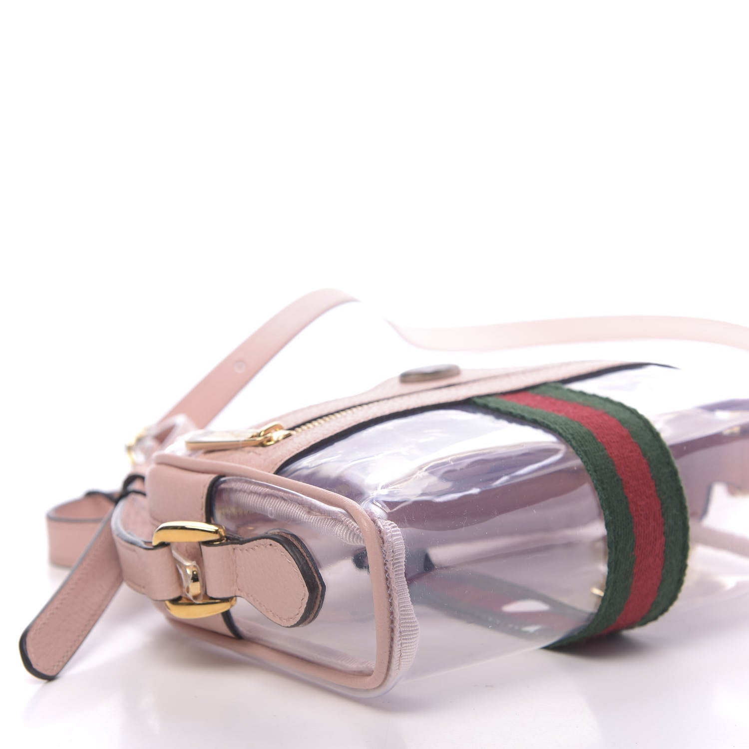 Gucci Vinyl Web Mini Ophidia Transparent Shoulder Bag Perfect Pink 8 of 11