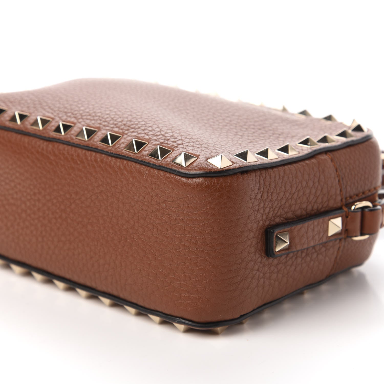 Valentino Garavani Pebbled Calfskin Rockstud Camera Crossbody Bag Bright Cognac 7 of 9