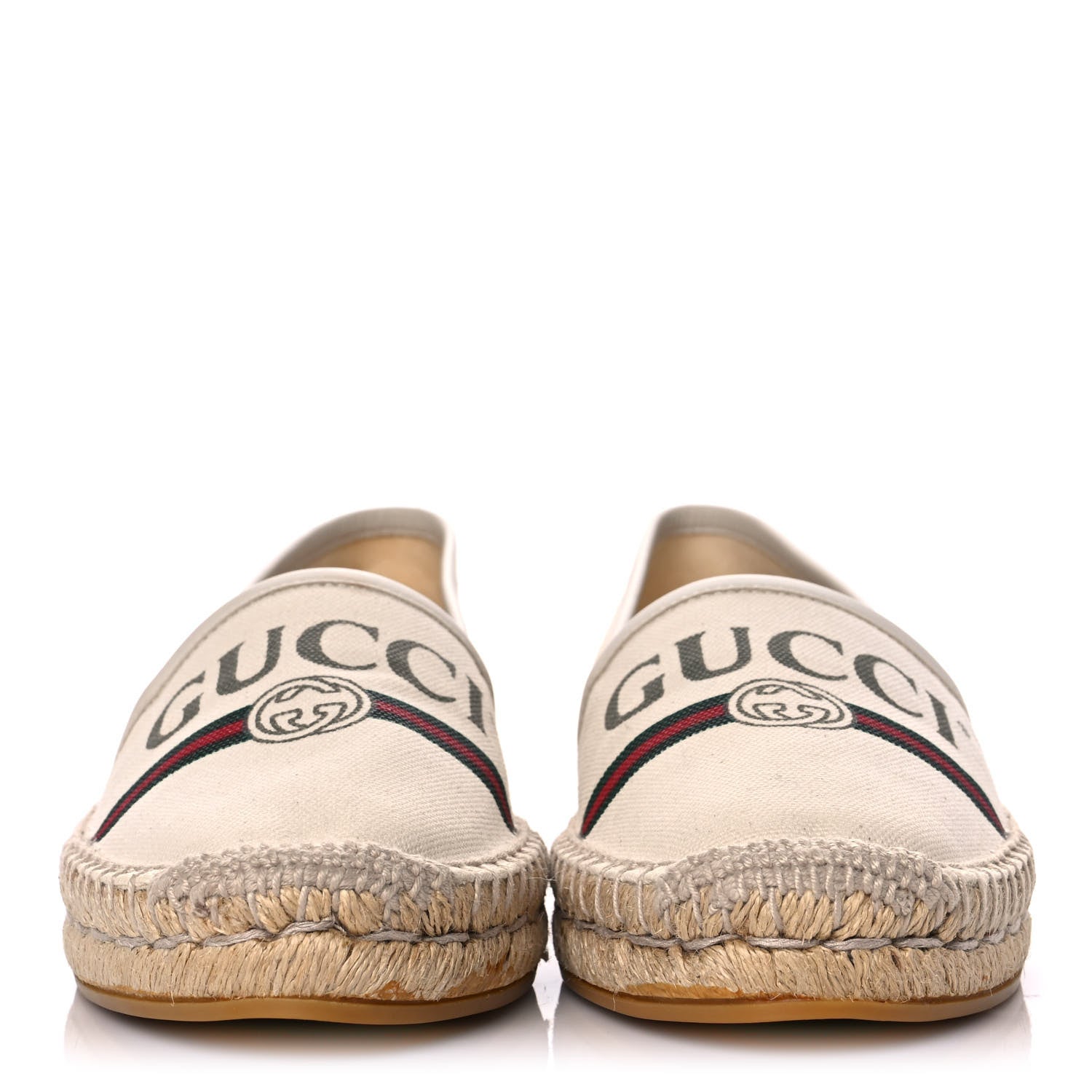 Gucci Canvas Logo Espadrilles 37 Greggio White 2 of 12