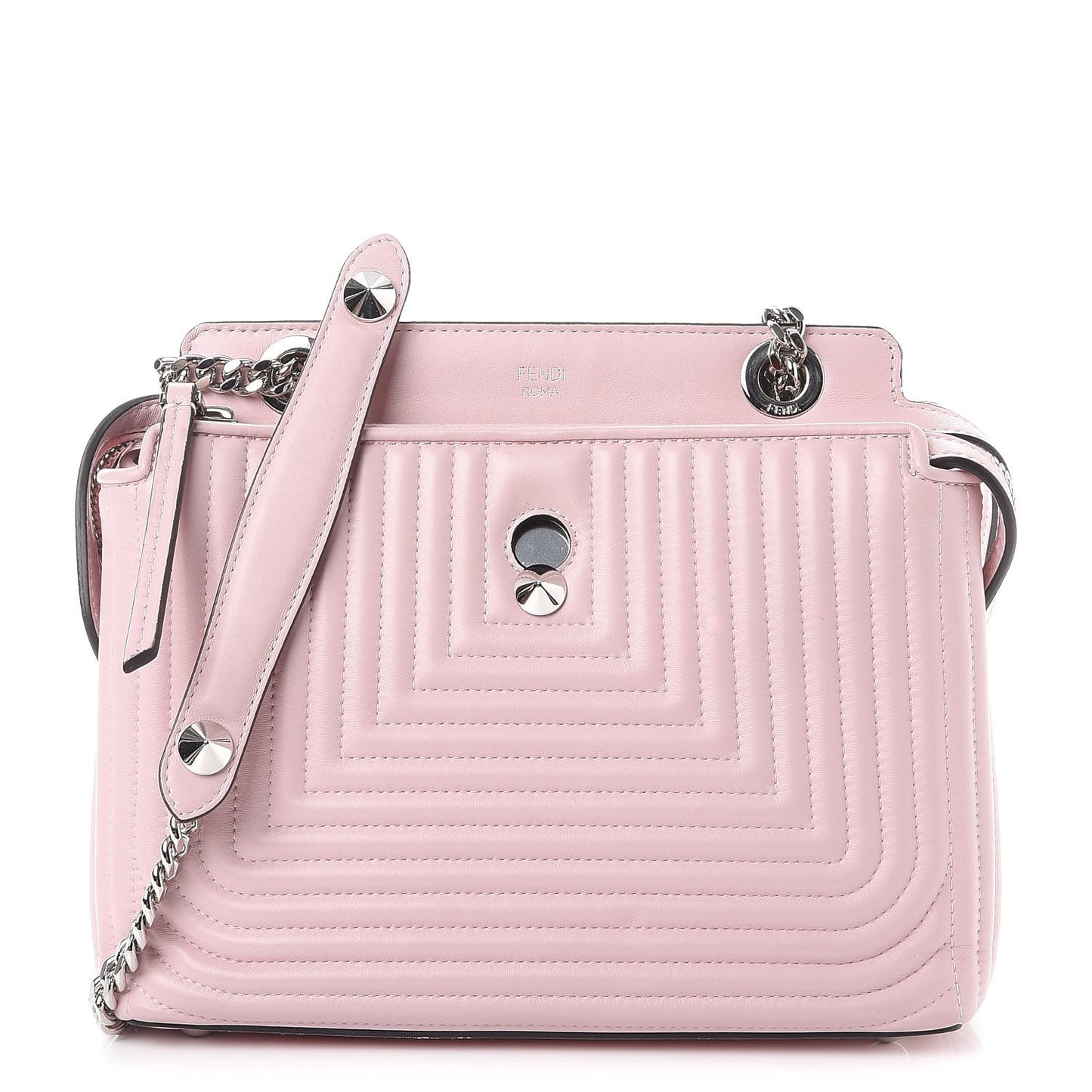 Shiny Nappa Trapuntata Small DotCom Click Chain Satchel Peonia