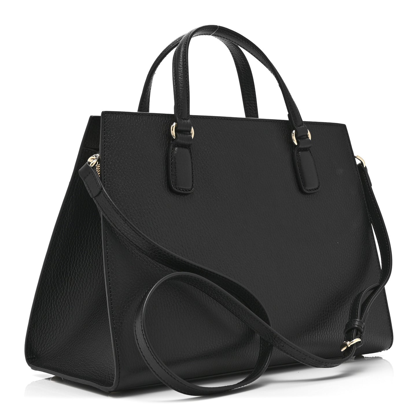 Dollar Calfskin Large Soho Top Handle Satchel Black