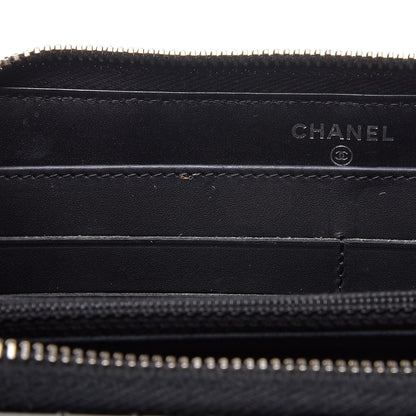 Chanel Patent Chevron Zip Around Wallet Black 9 of 10