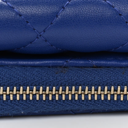 Chanel Lambskin Quilted Coin Purse Blue 12 of 13