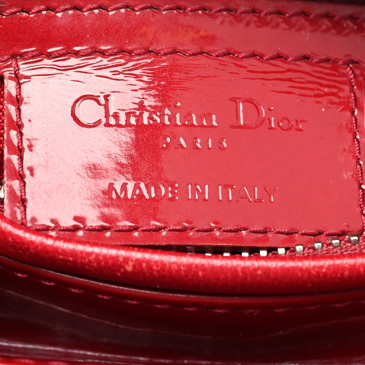 Patent Cannage Medium Lady Dior Red
