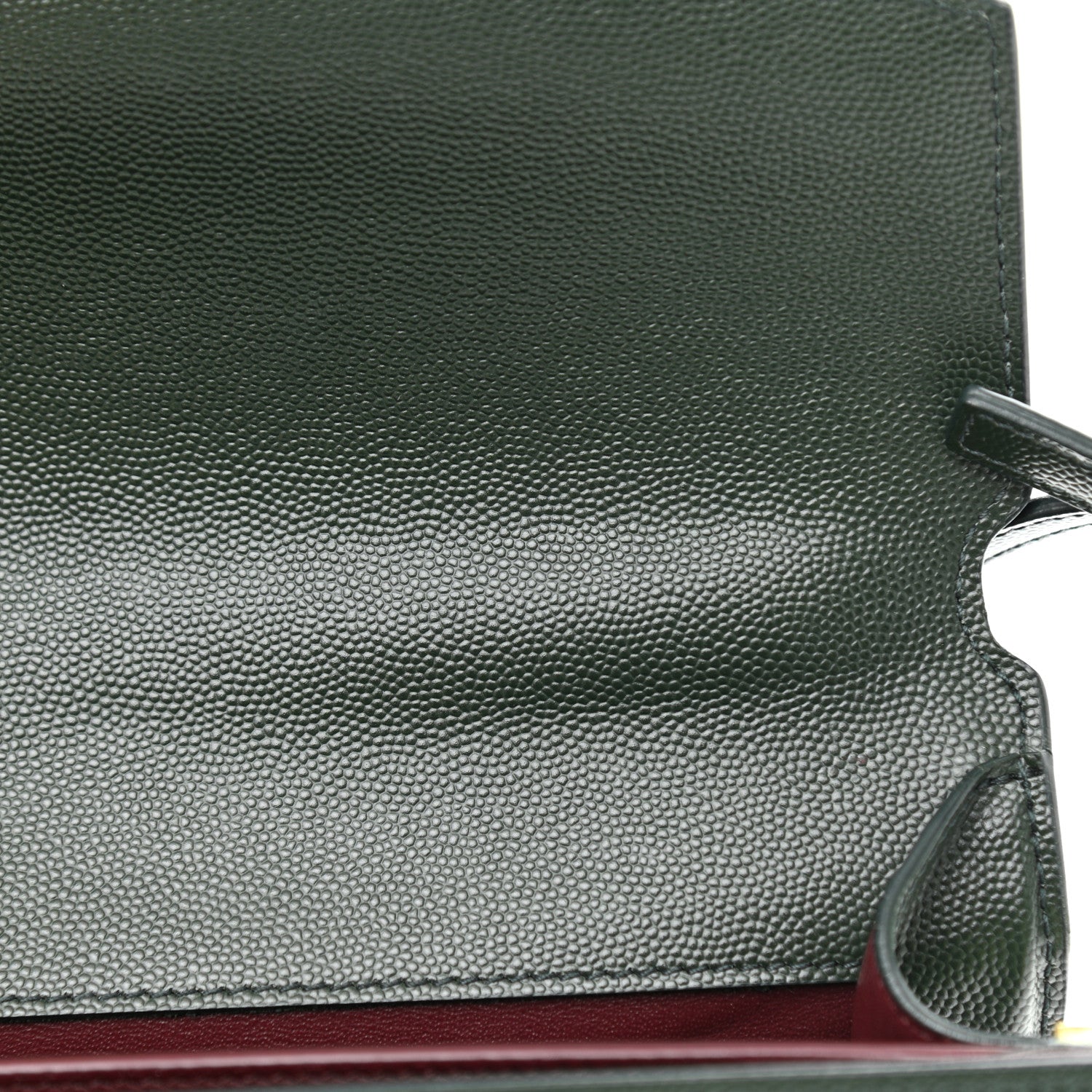 Saint Laurent Grain de Poudre Medium Classic Monogram Cassandra Top Handle Dark Green 10 of 10