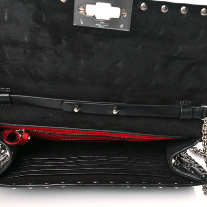 Valentino Garavani Lambskin Rockstud Spike Wallet on Chain Black 5 of 10