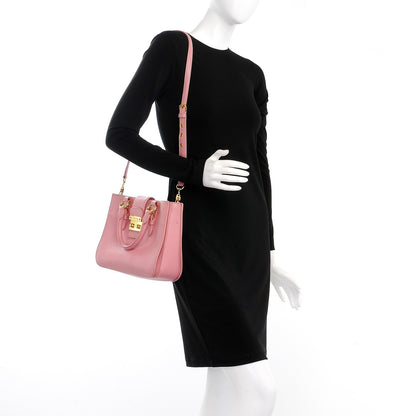 Miu Miu Goatskin Madras Shopping Tote Rosa Gemma 2 of 15