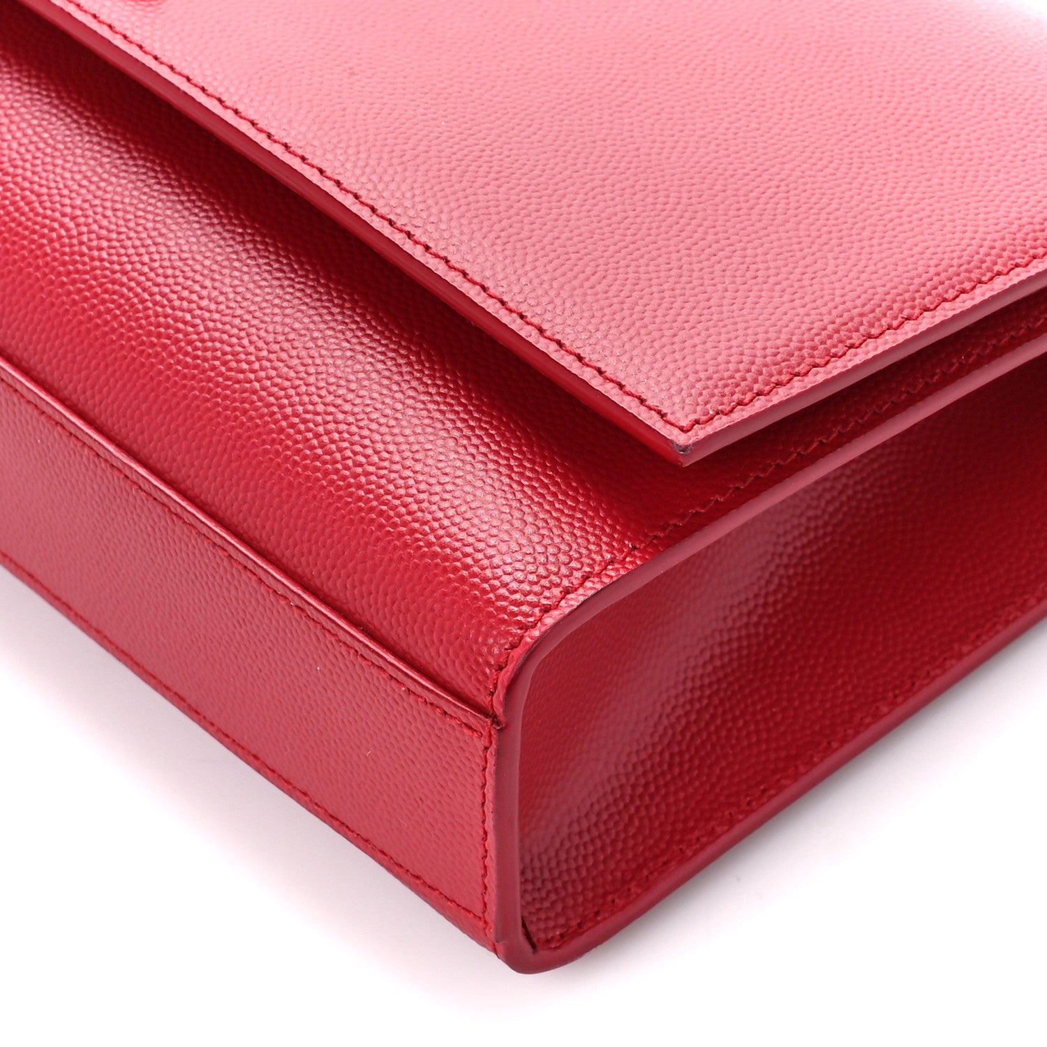 Saint Laurent Grain De Poudre Medium Monogram Kate Satchel Red 11 of 11