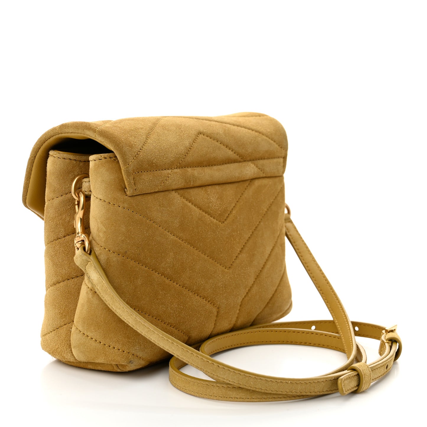 Suede Toy Loulou Shoulder Bag Chartreuse