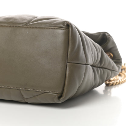 Saint Laurent Lambskin Quilted Medium Loulou Puffer Monogram Chain Satchel Seaweed 10 of 14