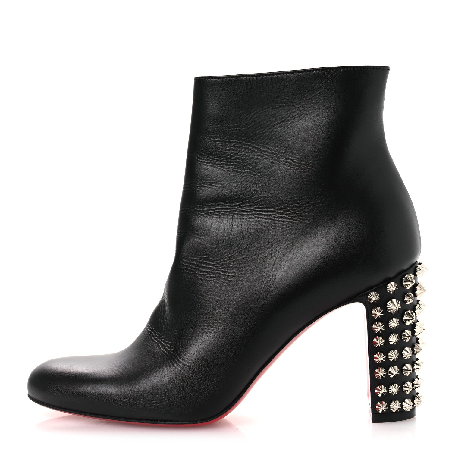 Christian Louboutin Smooth Calfskin Suzi Folk 85 Ankle Boots 38 Black 1 of 10