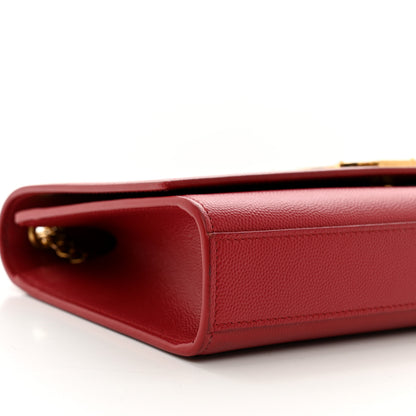 Saint Laurent Grain De Poudre Medium Monogram Kate Satchel Rouge Eros 8 of 11