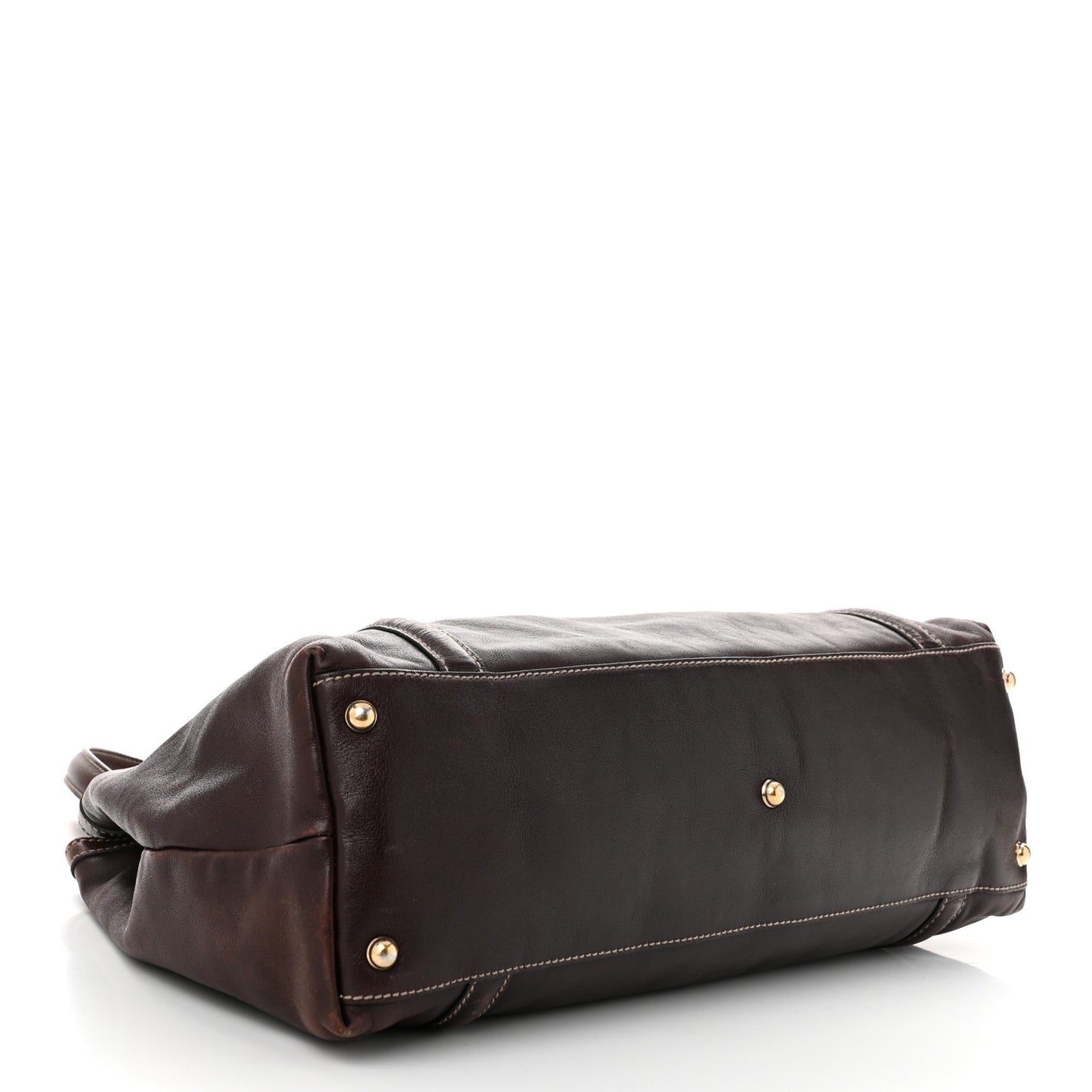 Calfskin Medium Britt Tote Dark Brown