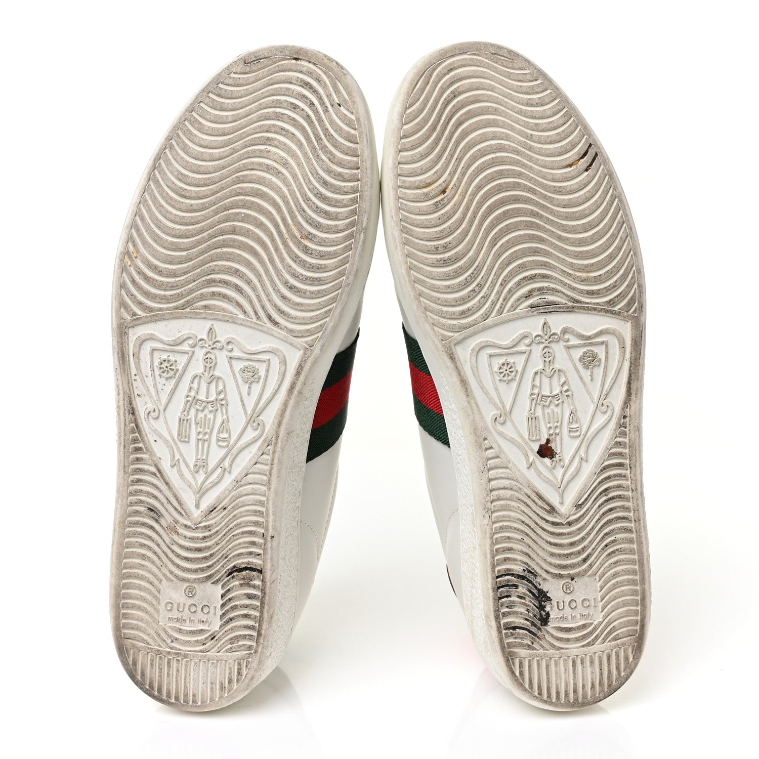 Gucci Calfskin Ayers Bee Embroidered Womens Ace Sneakers 36 White Green 6 of 10