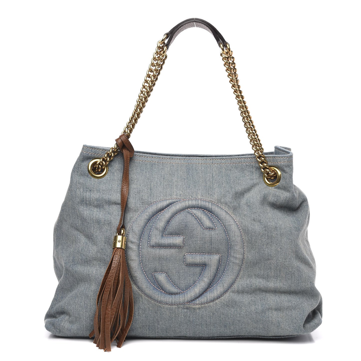 Denim Medium Soho Chain Shoulder Bag Blue