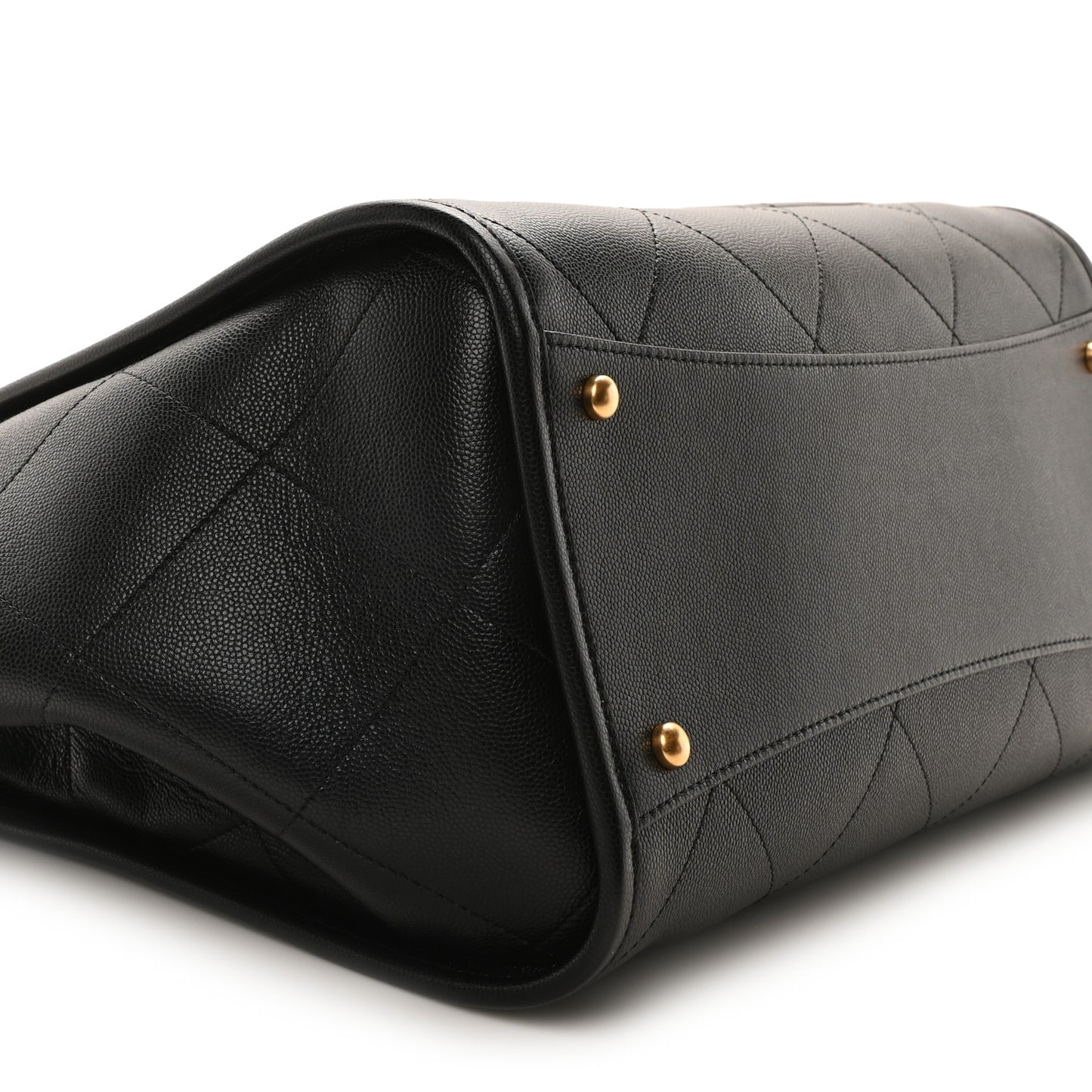 Caviar Stitched Pocket CC Large Tote Black