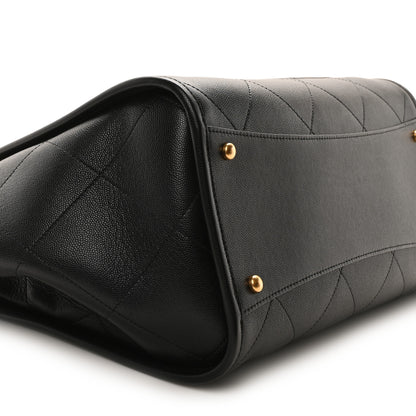 Chanel Caviar Stitched Pocket CC Large Tote Black 10 of 11