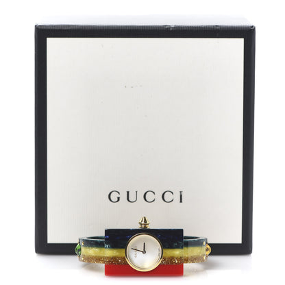Gucci Stainless Steel Plexiglass Mother of Pearl 24mm Rainbow Quartz Watch 7 of 7