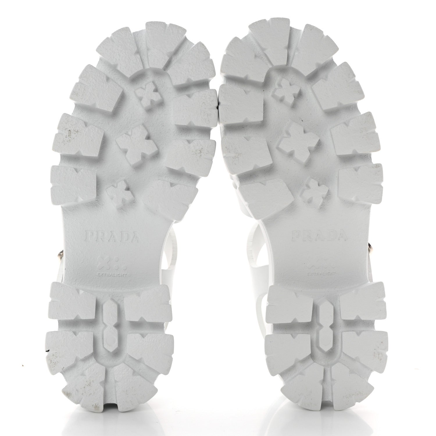 Prada Foam Rubber Metal Triangle Logo Monolith 55mm Cage Sandals 36 White 6 of 12
